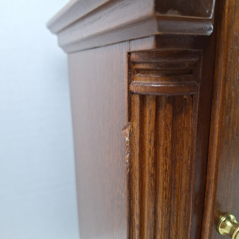 Vintage Bulova Tempus Fugit Brown Wooden Mantel Chime Clock - Tested & Working - Picture 16 of 16